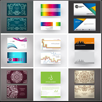 20款复古花纹和彩色大气个人名片第一素材网矢量素材精选