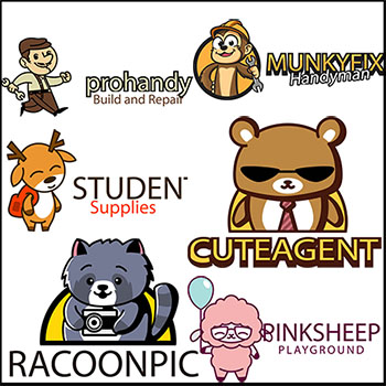 15个卡通动物吉祥物LOGO图标第一素材网矢量素材精选