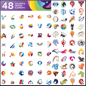 5套企业LOGO标志智能手机动物抽象图标