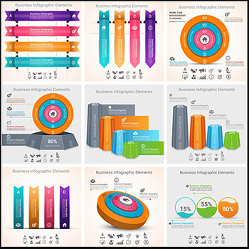 15款信息图表插图和标题第一素材网矢量素材精选