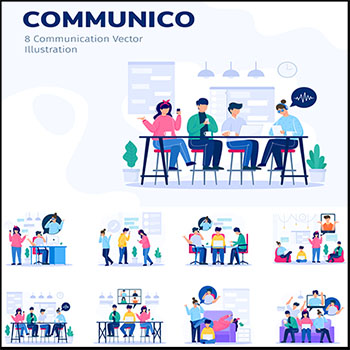 通信打电话通讯UI网页第一素材网矢量插图精选