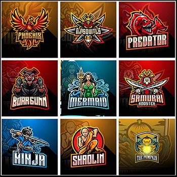 狰狞的游戏吉祥物LOGO标志图标