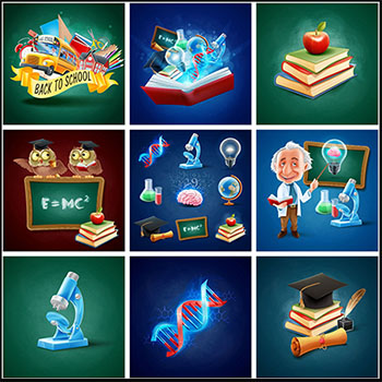 15款物理化学学习教育背景第一素材网矢量插图精选