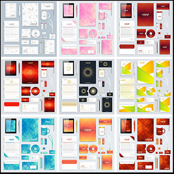 公司企业办公用品矢量样机模型