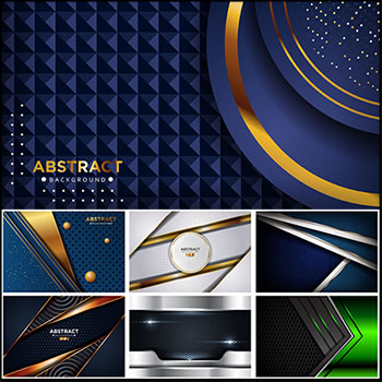 7款金色装饰深色背景第一素材网矢量素材精选