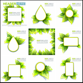 ECO绿色环保横幅灯泡第一素材网矢量插图精选