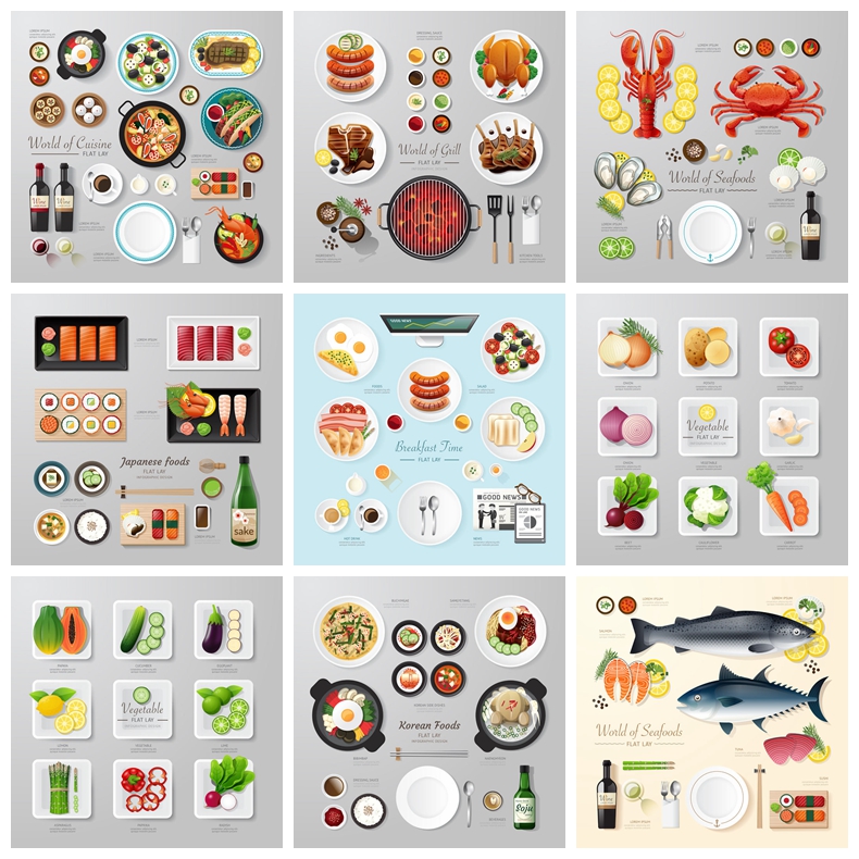 10款食物美食信息图表插图第一素材网矢量素材精选