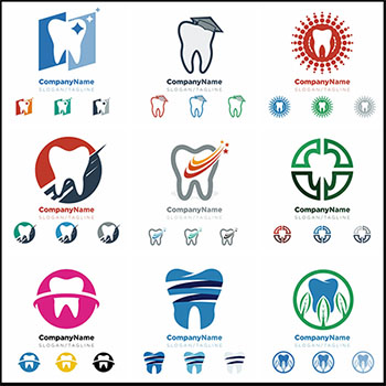 12款牙科医院牙齿LOGO标志第一素材网矢量图标精选