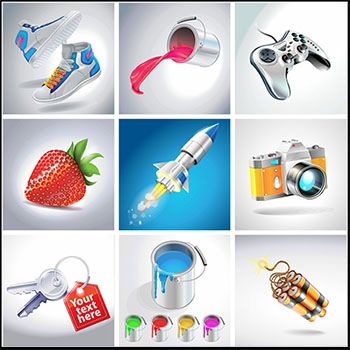 15款日常用品游戏娱乐科技第一素材网矢量插图精选