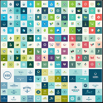 15套树叶绿色环保生态水资源保护矢量ICONS图标