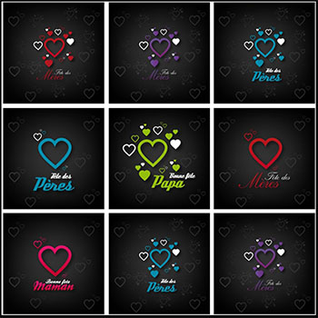 母亲节情人节爱心背景海报第一素材网矢量插图精选