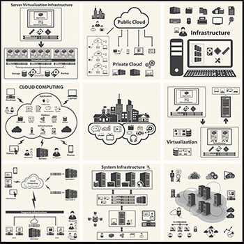 云计算云端服务器第一素材网矢量插图精选