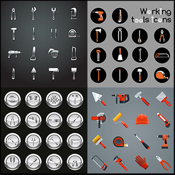 7套五金工具建筑工具第一素材网矢量插图精选图标
