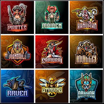 10款游戏LOGO标志第一素材网矢量素材精选