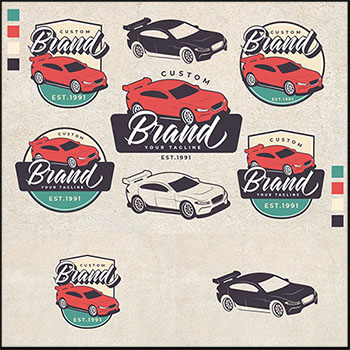 复古赛车LOGO标志PNG/AI第一素材网矢量素材精选