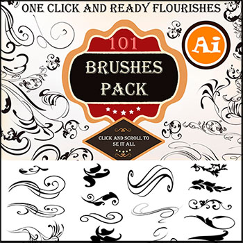 花纹花卉AI笔刷插画