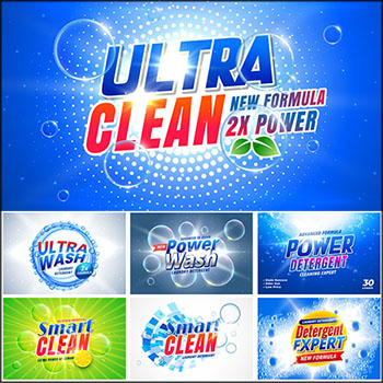 七彩肥皂泡泡背景香皂洗衣粉清洁用品海报第一素材网矢量素材精选