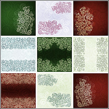 20款欧式花纹抽象花卉复古背景第一素材网矢量素材精选