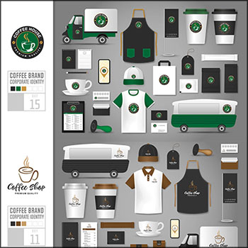 咖啡店咖啡企业VI样机模板第一素材网矢量素材精选
