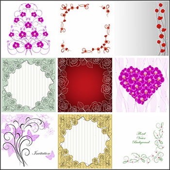 16款花卉边框框架第一素材网矢量素材精选