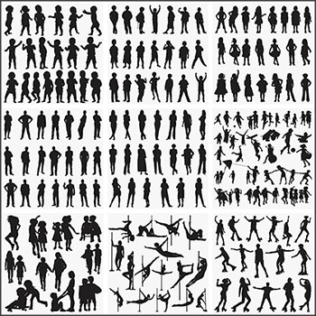 29款人物动物情侣物品剪影第一素材网矢量插图精选