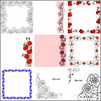 15款花卉边框花纹框架第一素材网矢量素材精选