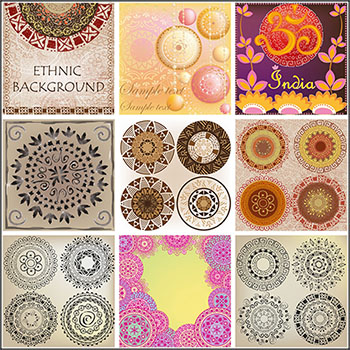 漂亮的曼陀罗花花纹第一素材网矢量素材精选