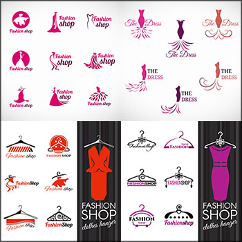6套服装店时尚衣架服装店LOGO图标第一素材网矢量素材精选