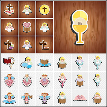 十字架和爱情可爱天使剪贴画第一素材网矢量插图精选