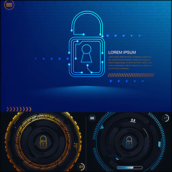 安全锁网络安全第一素材网矢量插图精选