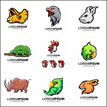 10款动物头像T恤印染图案第一素材网矢量素材精选