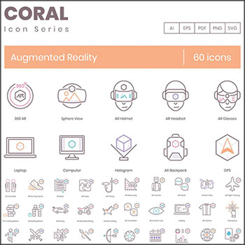 60个AR增强现实ICON图标SVG/AI/EPS第一素材网矢量素材精选