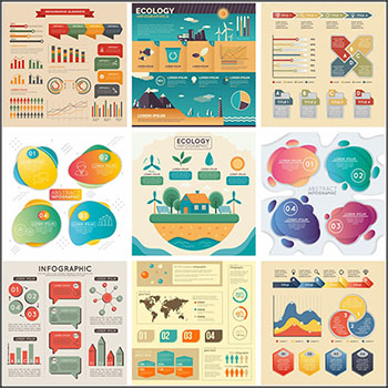 8款复古风格信息图表第一素材网矢量素材精选