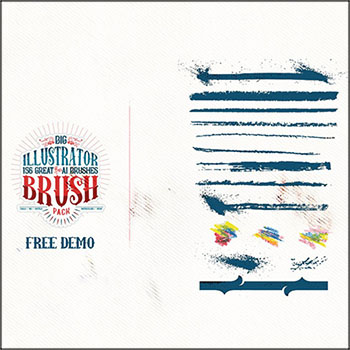 120个插画AI画笔笔刷+8个徽标