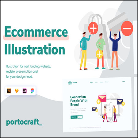 12款电子商务网站APP登陆页启动页UI第一素材网矢量插图精选