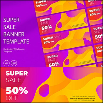 超级销售打折促销横幅第一素材网矢量素材精选
