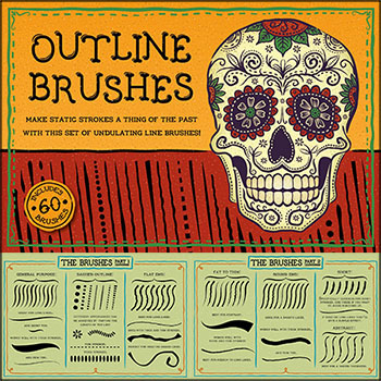 60款庞大的轮廓AI笔刷