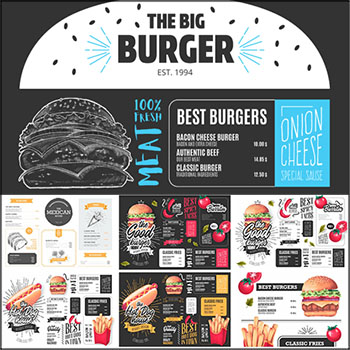 7款快餐店点餐单菜单第一素材网矢量素材精选