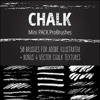 50个粉笔笔刷和矢量粉笔纹理AI笔刷