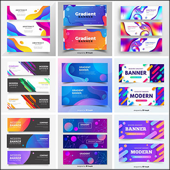 10套彩色渐变网站Banner横幅第一素材网矢量素材精选