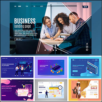 21款网页模板登录页面精美插图第一素材网矢量素材精选打包下载