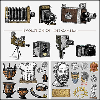 中世纪古董复古素描艺术第一素材网矢量插图精选