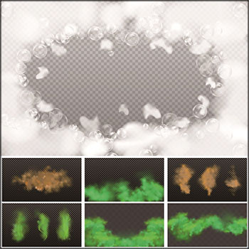 逼真的烟雾化学毒气泡泡蒸气第一素材网矢量素材精选