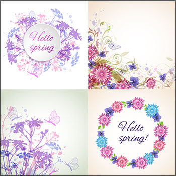 水彩鲜花装饰抽象背景第一素材网矢量素材精选