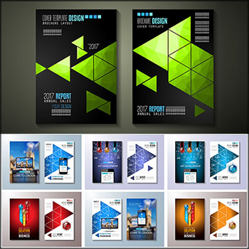 24款科技风格企业宣传介绍双折页宣传单第一素材网矢量素材精选