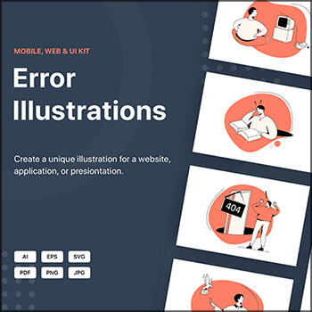 APP网页404错误提示第一素材网矢量插图精选