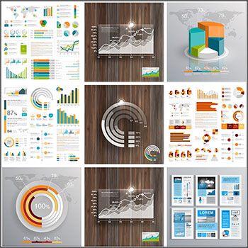 圆形色块立体风格信息图表第一素材网矢量素材精选