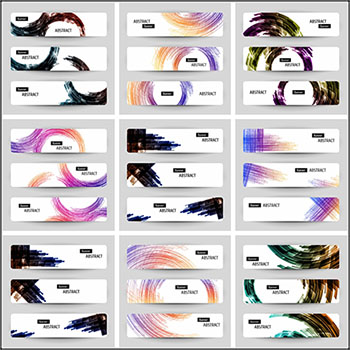 8套抽象背景企业横幅广告第一素材网矢量模板精选