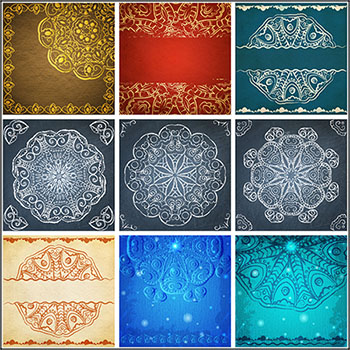 32款欧式复古花纹图案背景第一素材网矢量素材精选