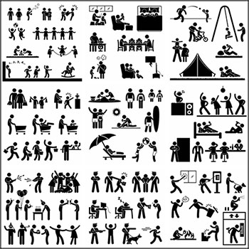 25套多种行业的火柴人第一素材网矢量素材精选